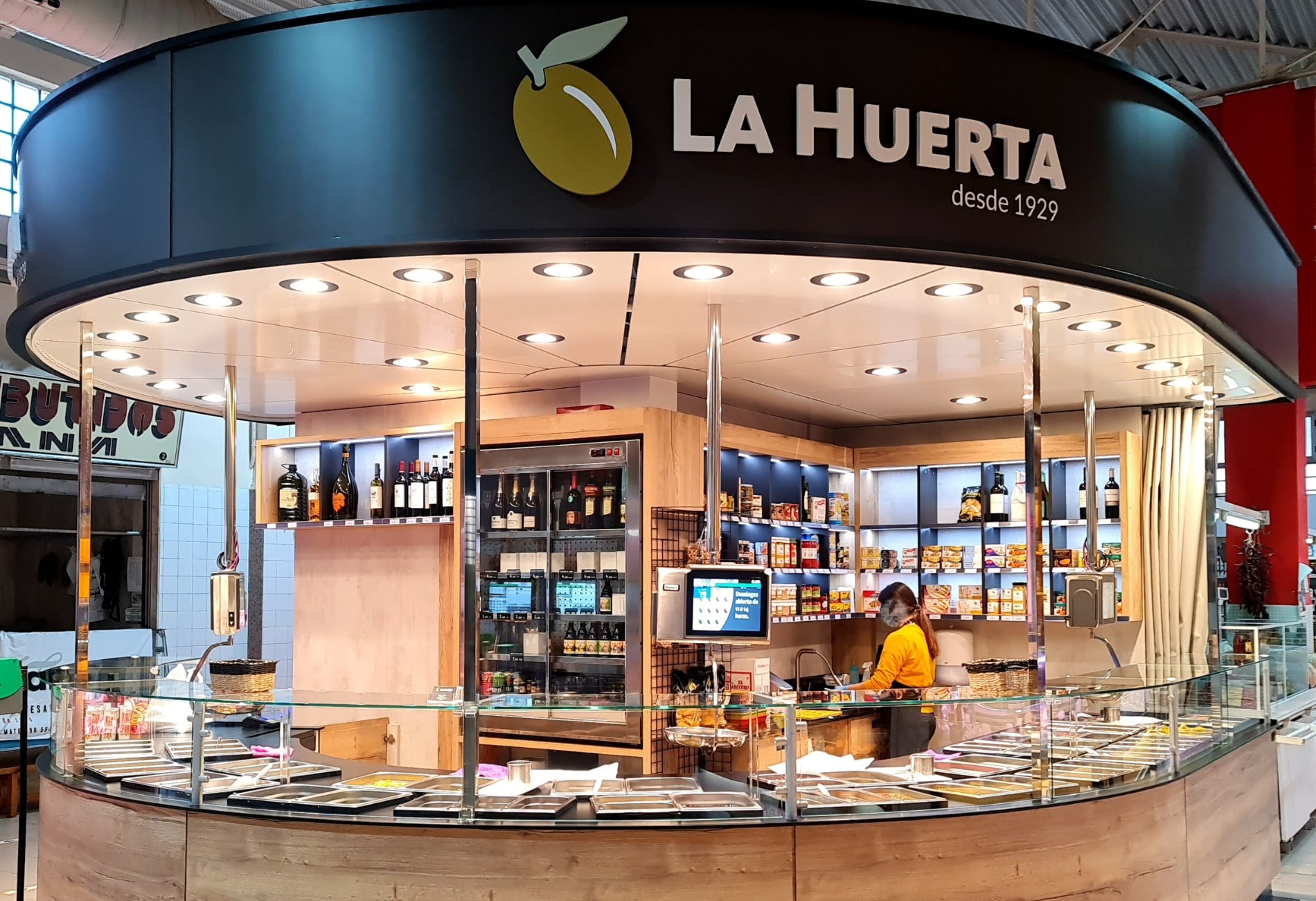 Iluminación de un stand comercial