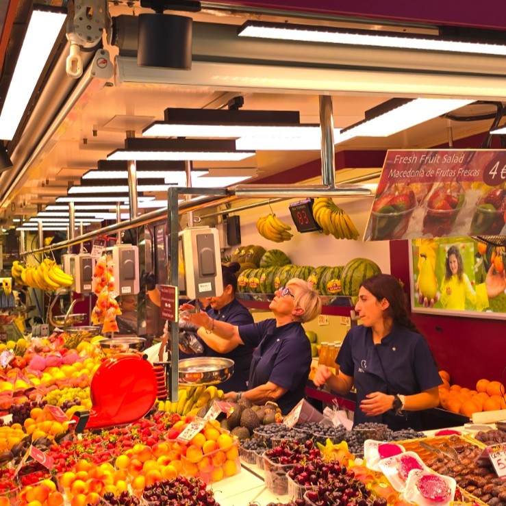 Iluminacion profesional fruteria sondor mercat central valencia Frutas Puchades